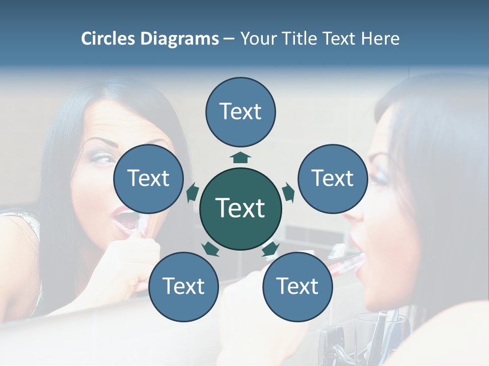 Teeth Woman Standing PowerPoint Template