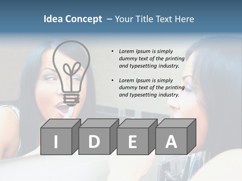 Teeth Woman Standing PowerPoint Template