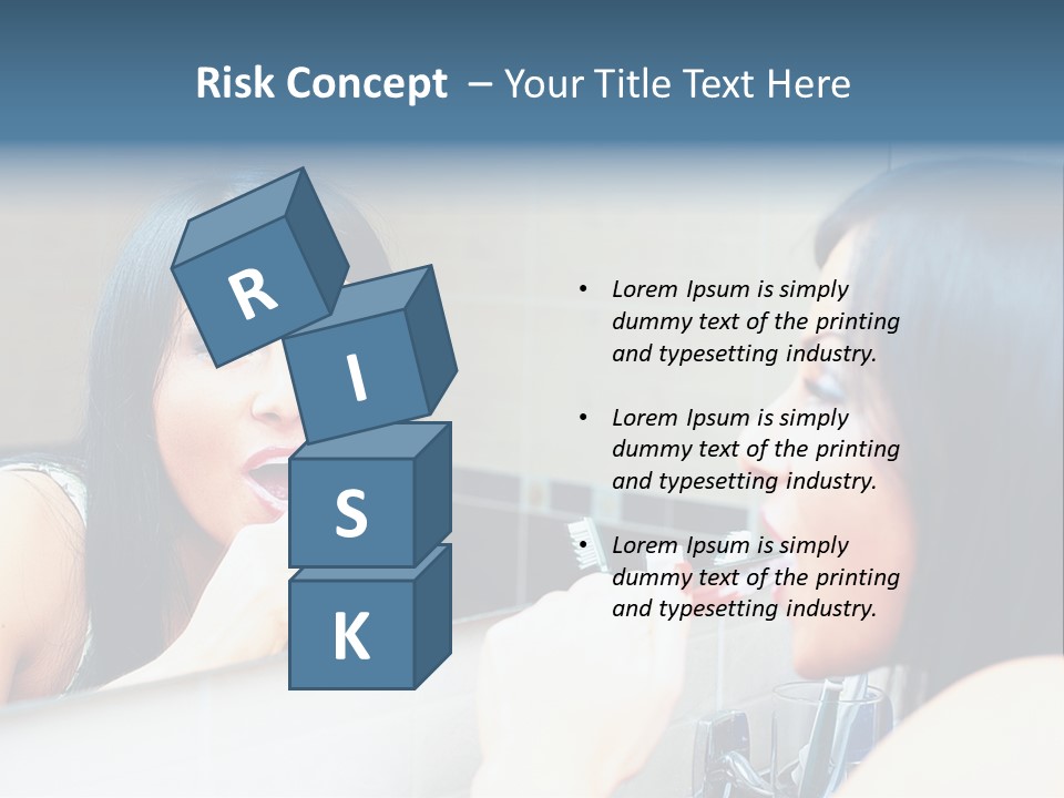 Teeth Woman Standing PowerPoint Template