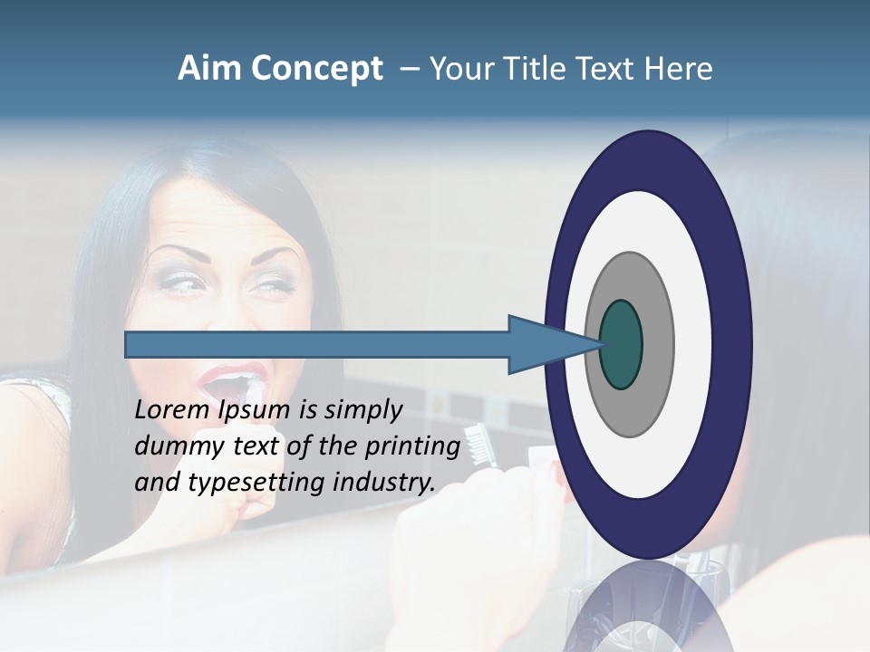 Teeth Woman Standing PowerPoint Template