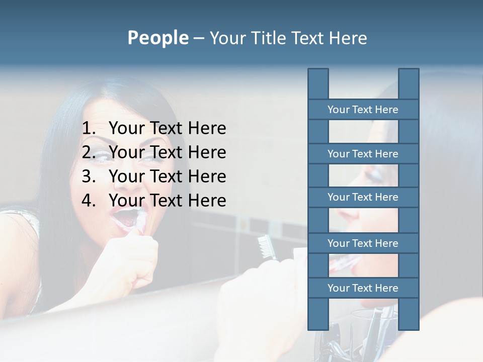 Teeth Woman Standing PowerPoint Template