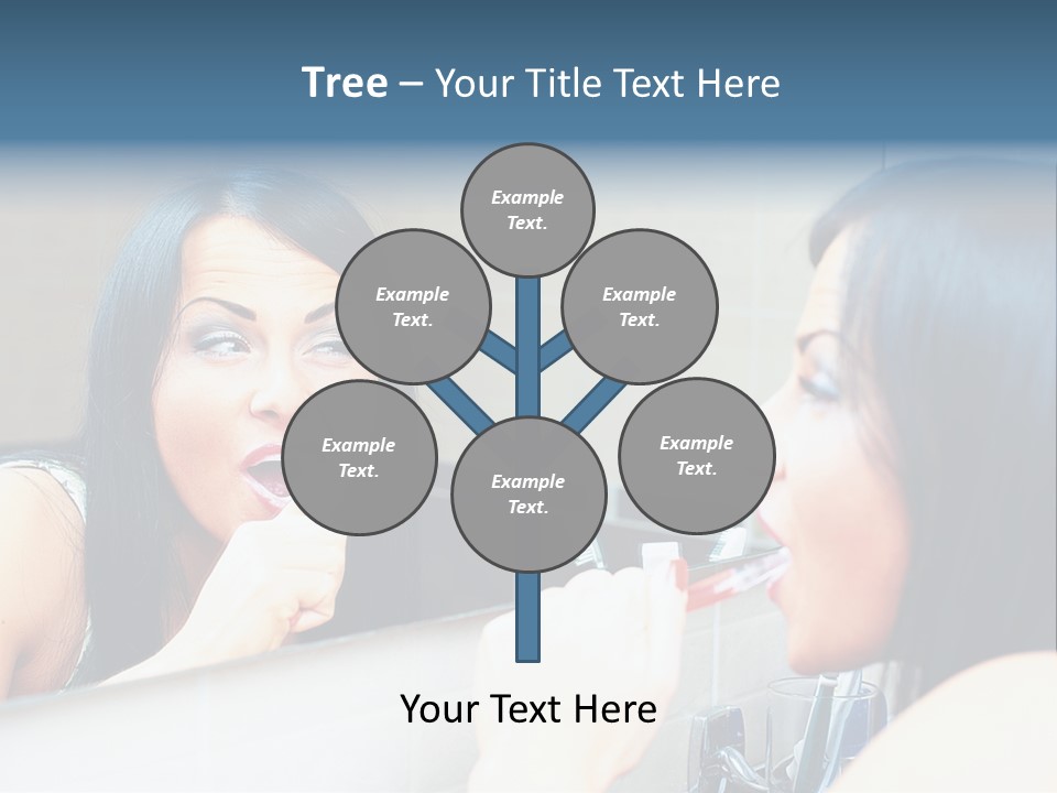 Teeth Woman Standing PowerPoint Template