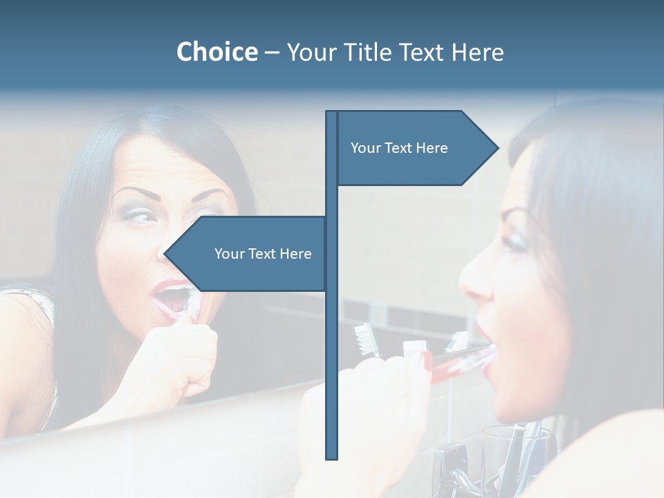 Teeth Woman Standing PowerPoint Template