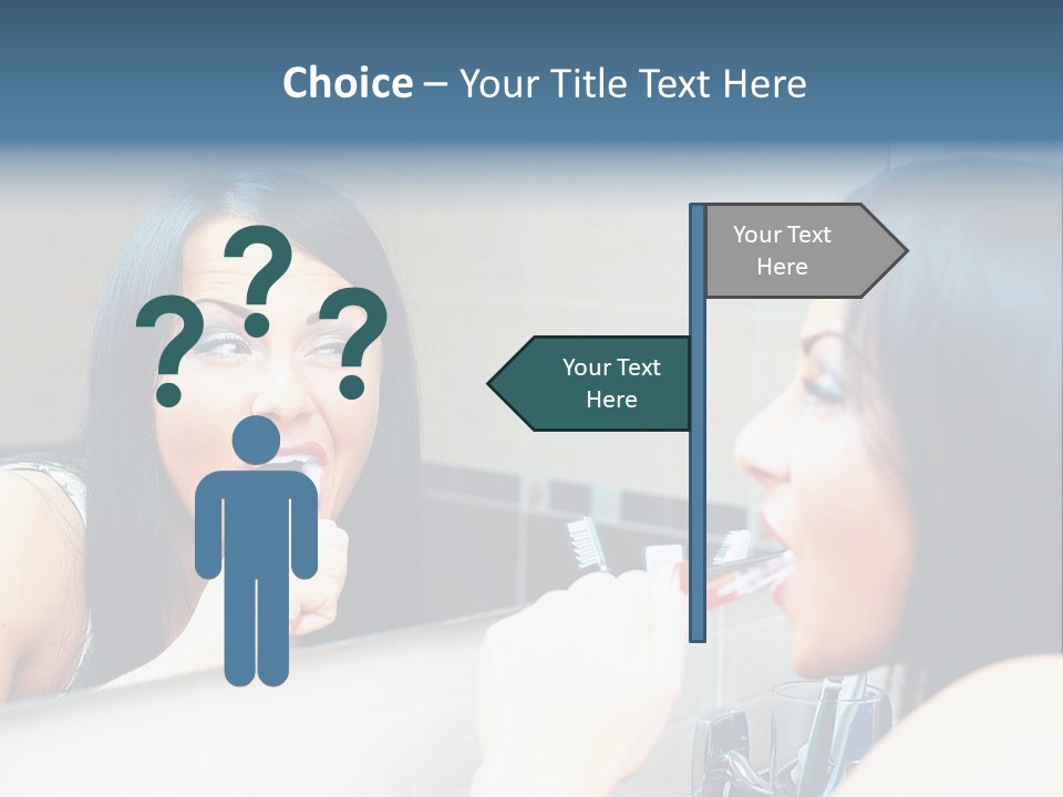 Teeth Woman Standing PowerPoint Template