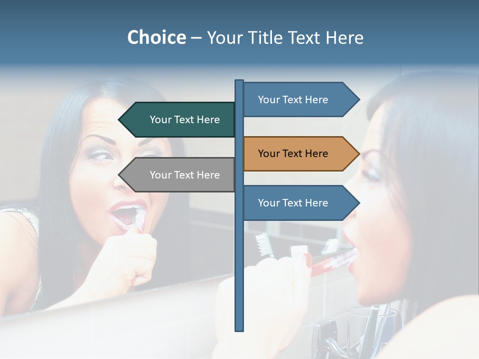 Teeth Woman Standing PowerPoint Template