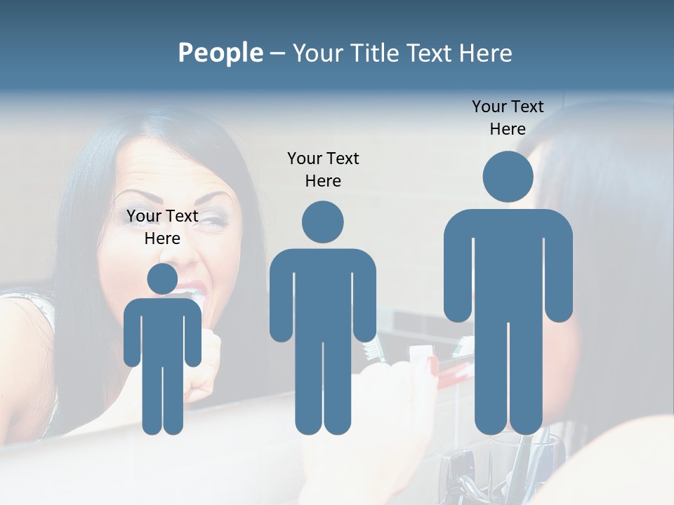 Teeth Woman Standing PowerPoint Template