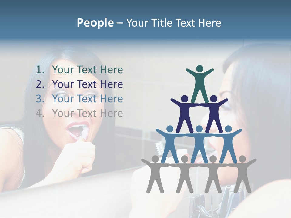 Teeth Woman Standing PowerPoint Template