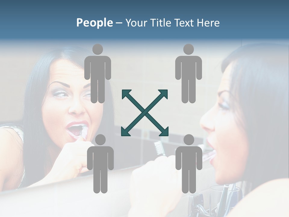 Teeth Woman Standing PowerPoint Template