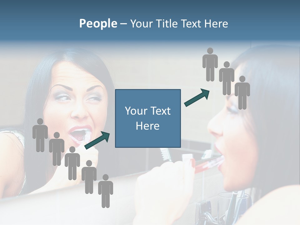 Teeth Woman Standing PowerPoint Template