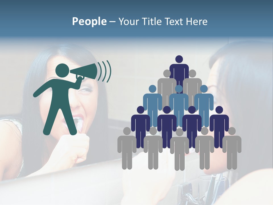 Teeth Woman Standing PowerPoint Template