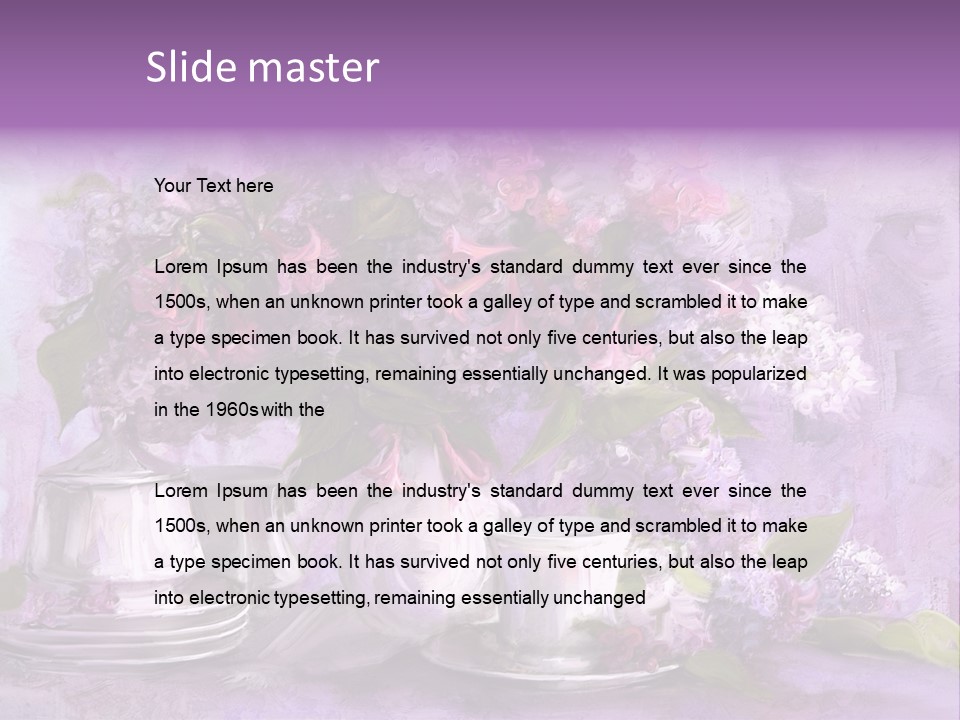 A Painting Of Purple Flowers In A Vase PowerPoint Template