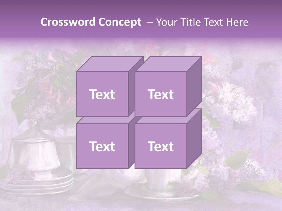 A Painting Of Purple Flowers In A Vase PowerPoint Template