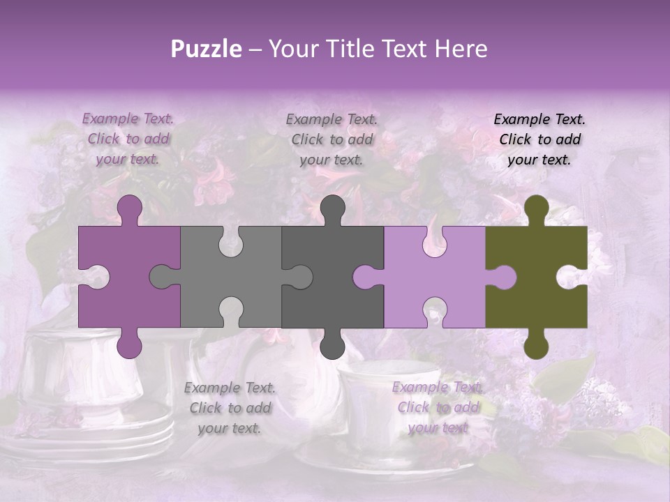 A Painting Of Purple Flowers In A Vase PowerPoint Template