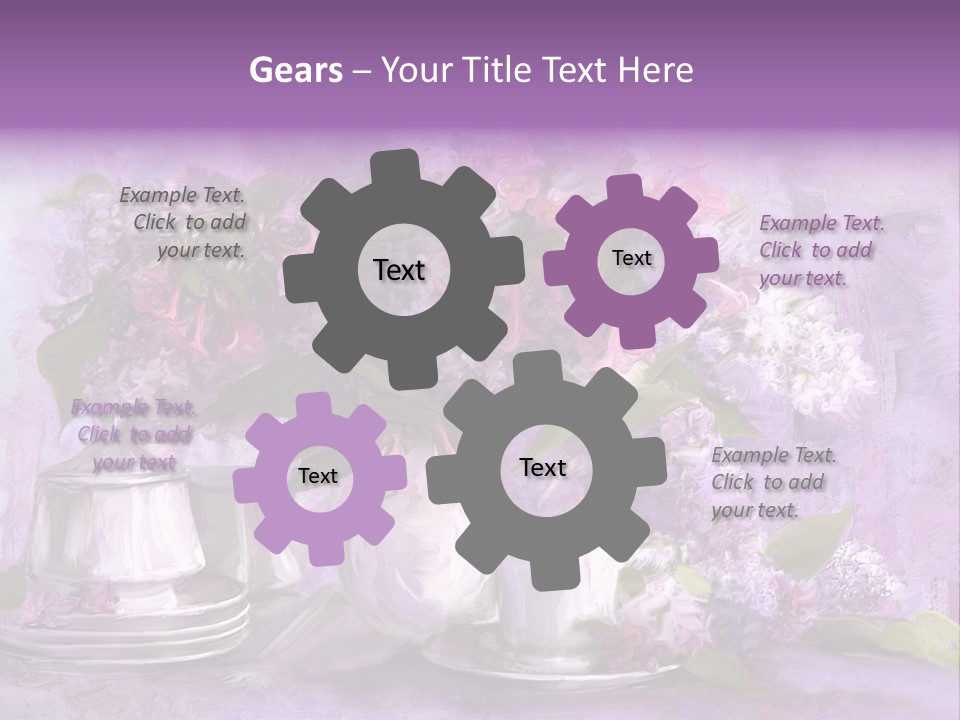 A Painting Of Purple Flowers In A Vase PowerPoint Template