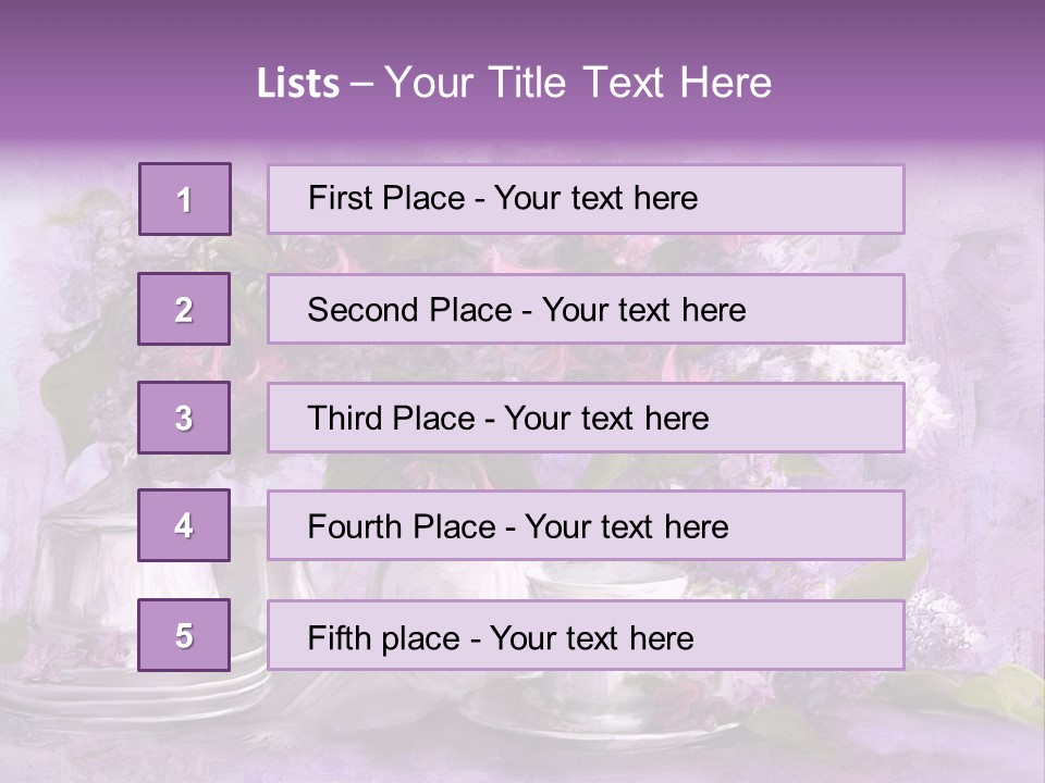 A Painting Of Purple Flowers In A Vase PowerPoint Template