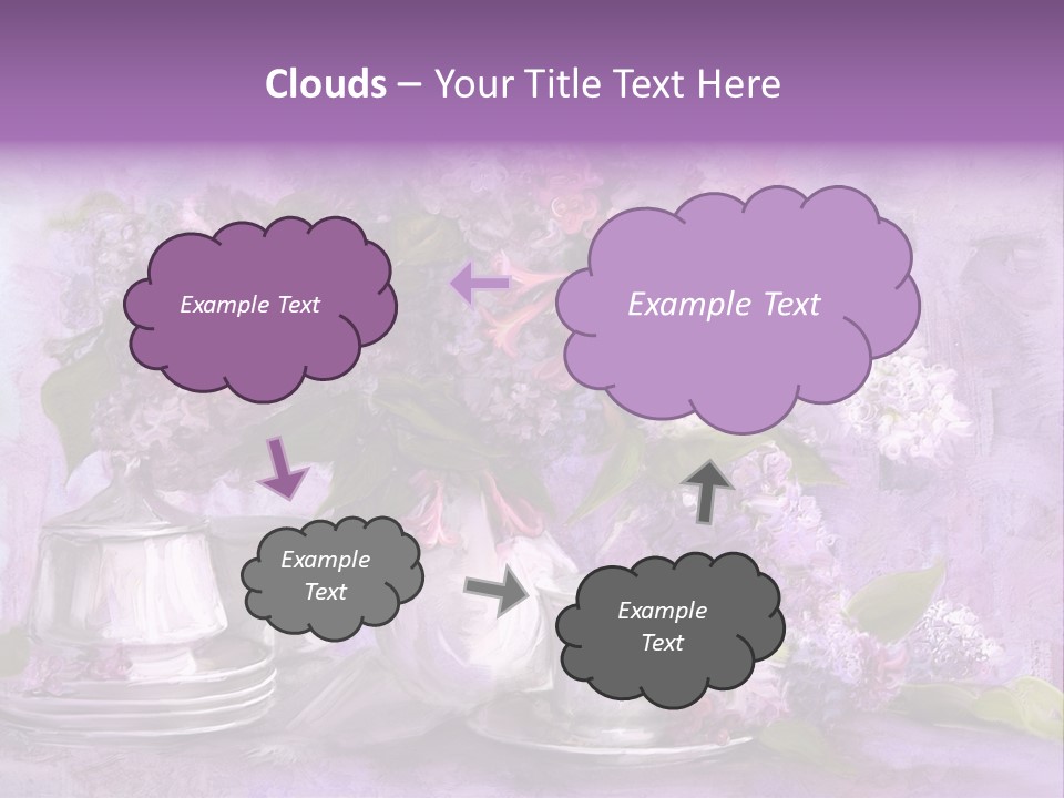 A Painting Of Purple Flowers In A Vase PowerPoint Template