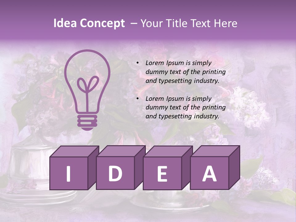A Painting Of Purple Flowers In A Vase PowerPoint Template