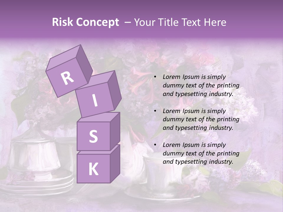 A Painting Of Purple Flowers In A Vase PowerPoint Template