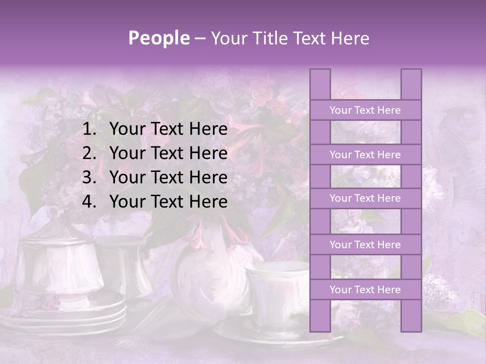 A Painting Of Purple Flowers In A Vase PowerPoint Template