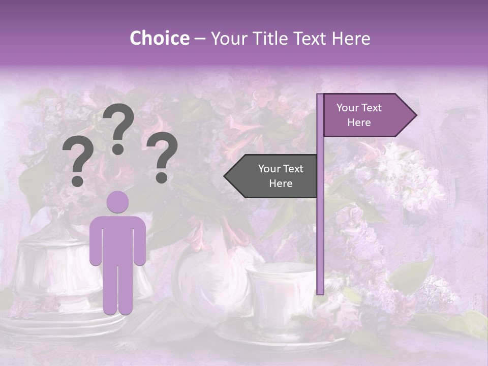A Painting Of Purple Flowers In A Vase PowerPoint Template
