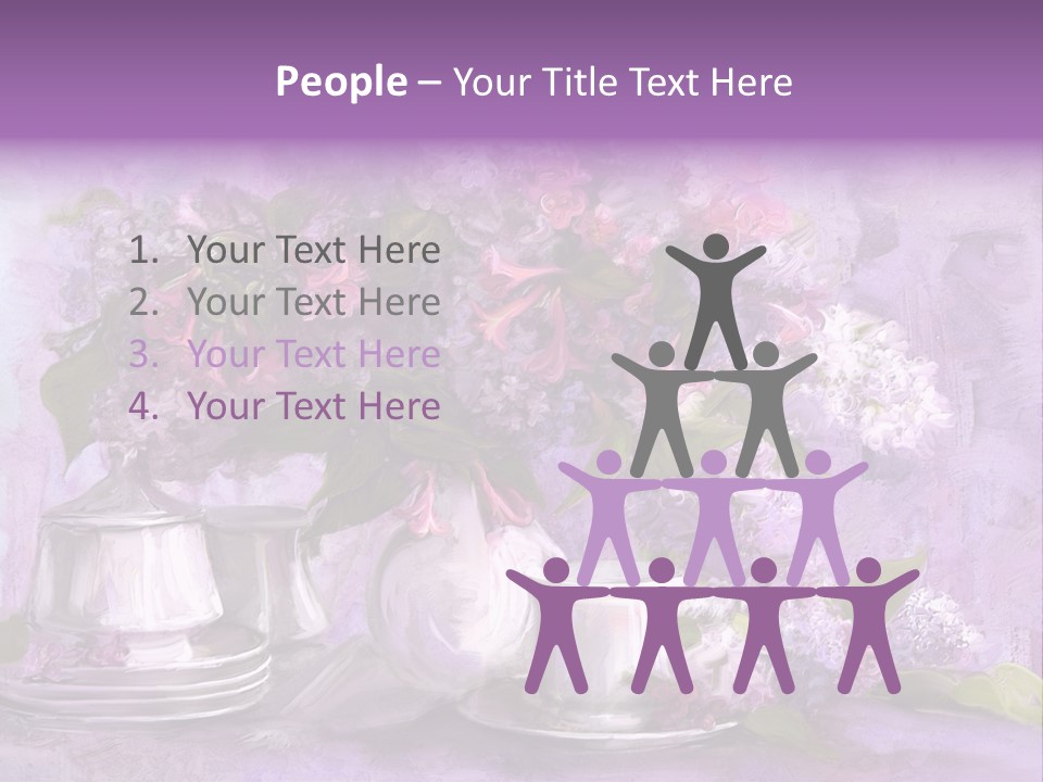 A Painting Of Purple Flowers In A Vase PowerPoint Template