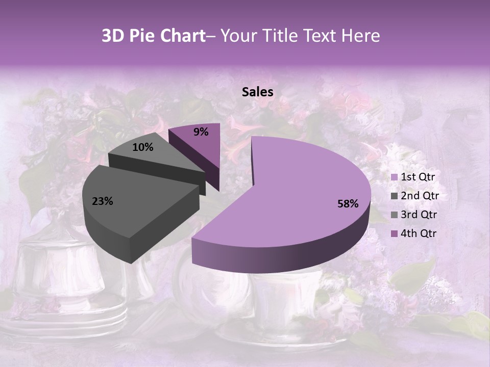 A Painting Of Purple Flowers In A Vase PowerPoint Template