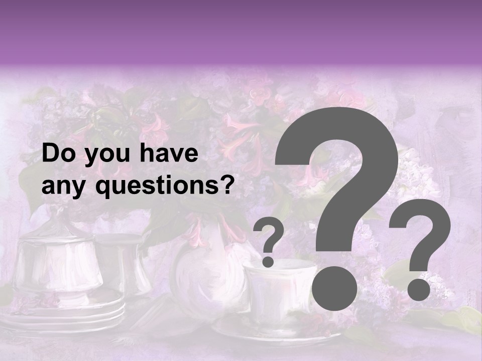 A Painting Of Purple Flowers In A Vase PowerPoint Template