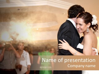 Groom Happy Sunset PowerPoint Template