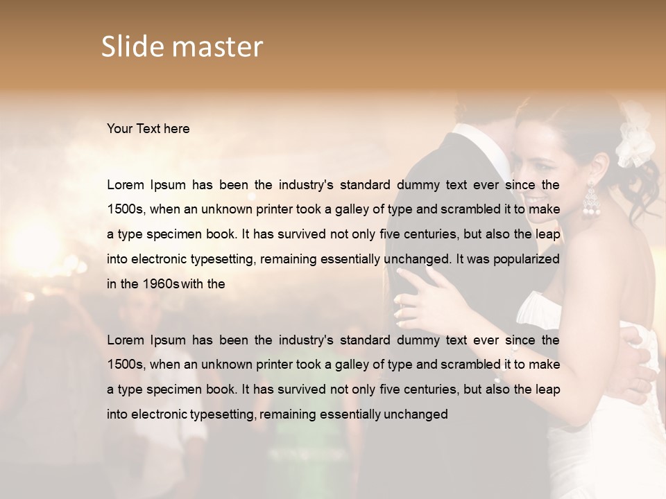 Groom Happy Sunset PowerPoint Template