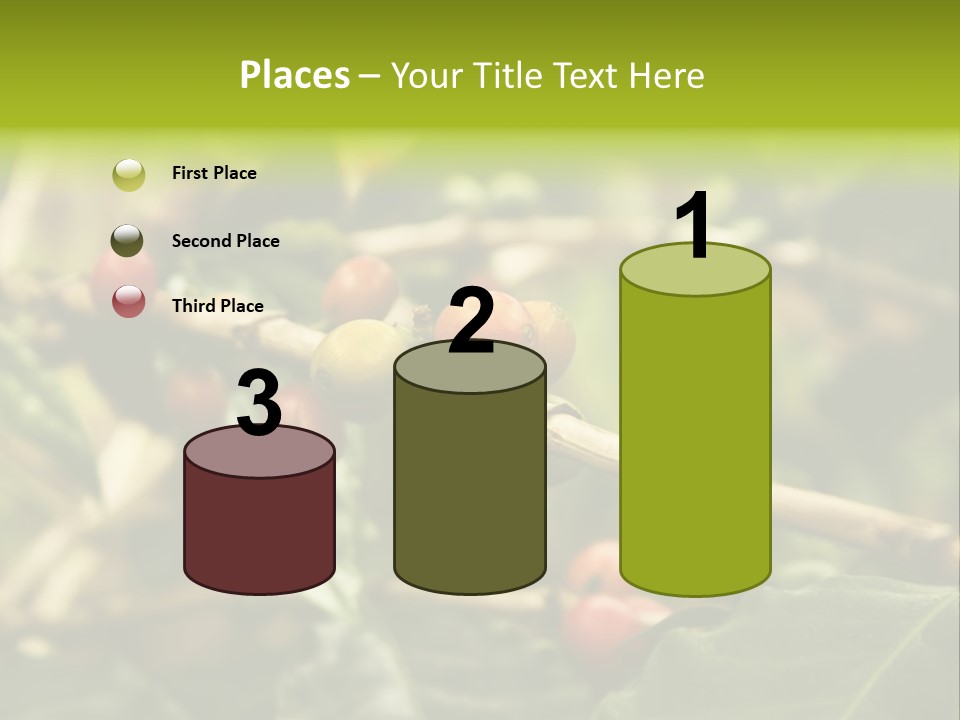 A Bunch Of Berries Are Growing On A Tree PowerPoint Template