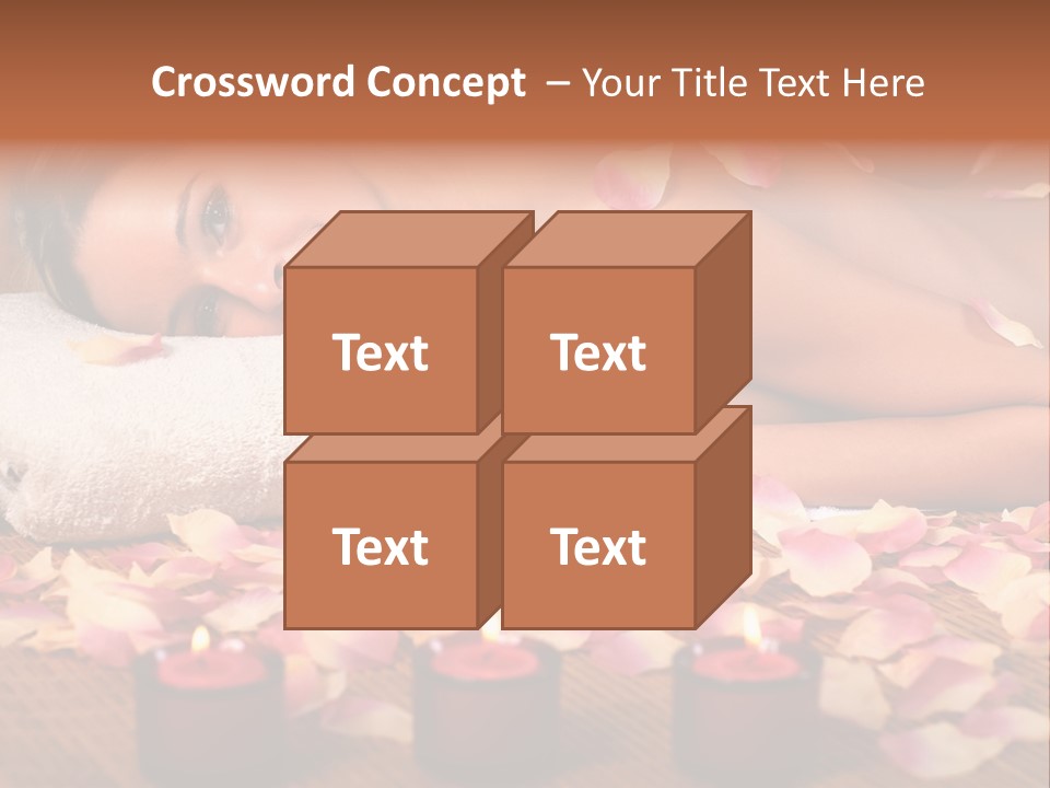 A Beautiful Woman Laying On A Towel Next To Candles PowerPoint Template