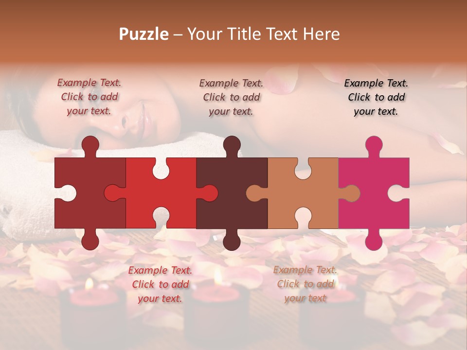 A Beautiful Woman Laying On A Towel Next To Candles PowerPoint Template