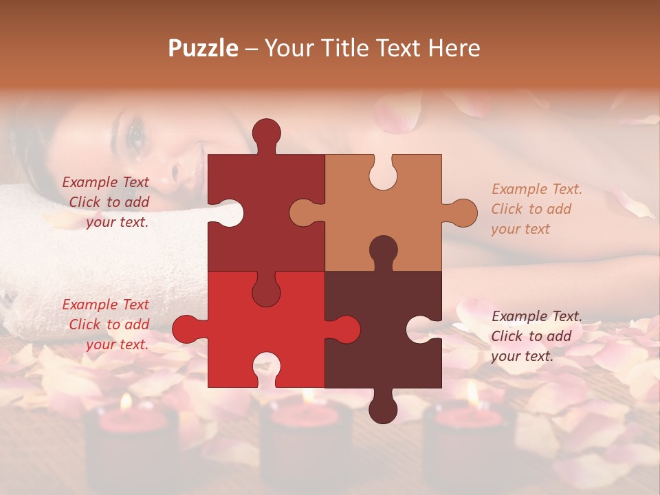 A Beautiful Woman Laying On A Towel Next To Candles PowerPoint Template