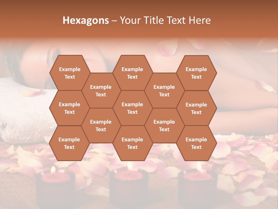 A Beautiful Woman Laying On A Towel Next To Candles PowerPoint Template