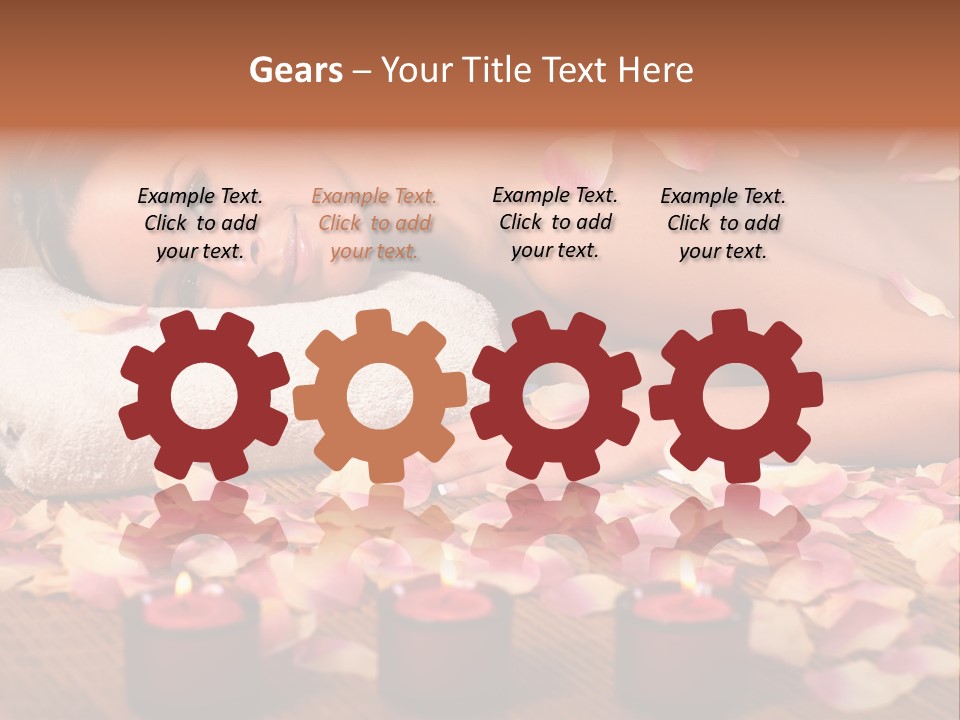 A Beautiful Woman Laying On A Towel Next To Candles PowerPoint Template