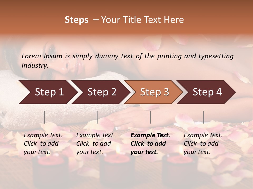 A Beautiful Woman Laying On A Towel Next To Candles PowerPoint Template