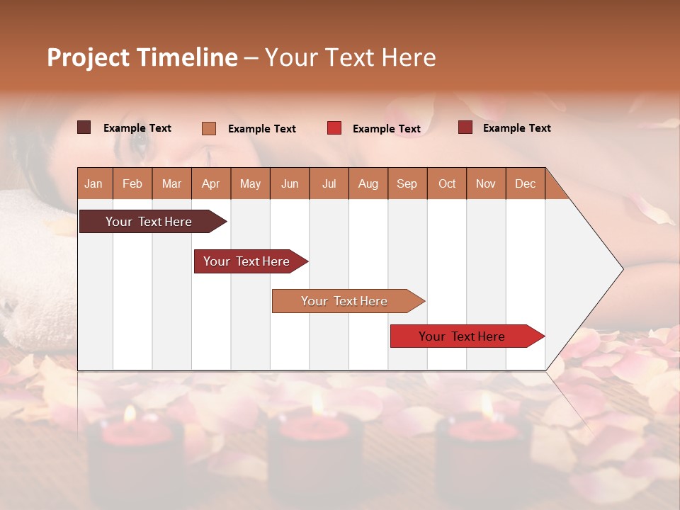 A Beautiful Woman Laying On A Towel Next To Candles PowerPoint Template