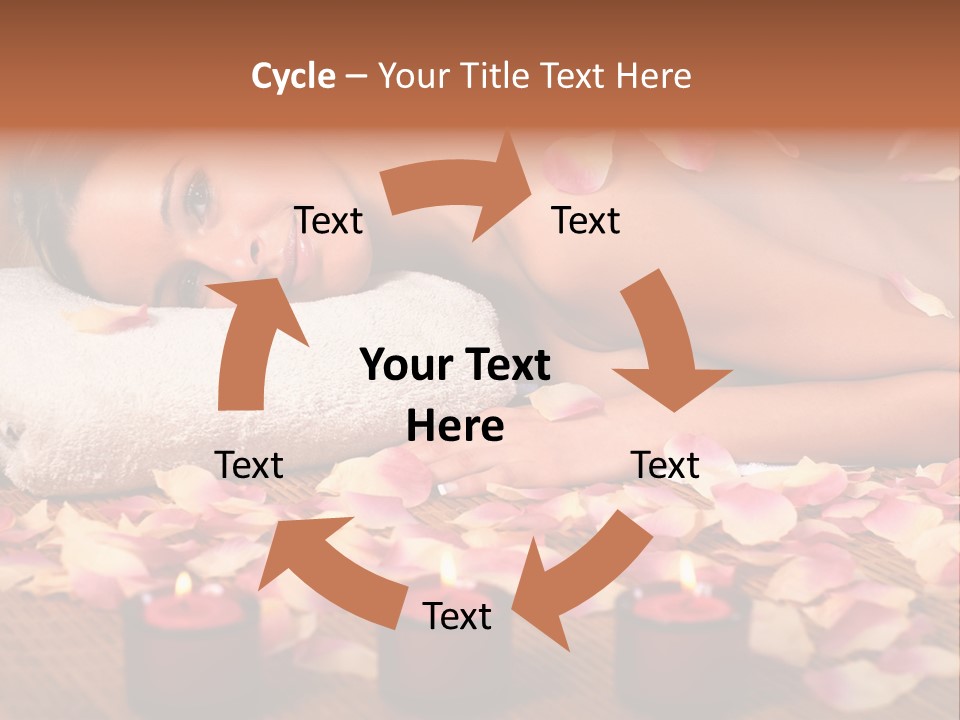 A Beautiful Woman Laying On A Towel Next To Candles PowerPoint Template