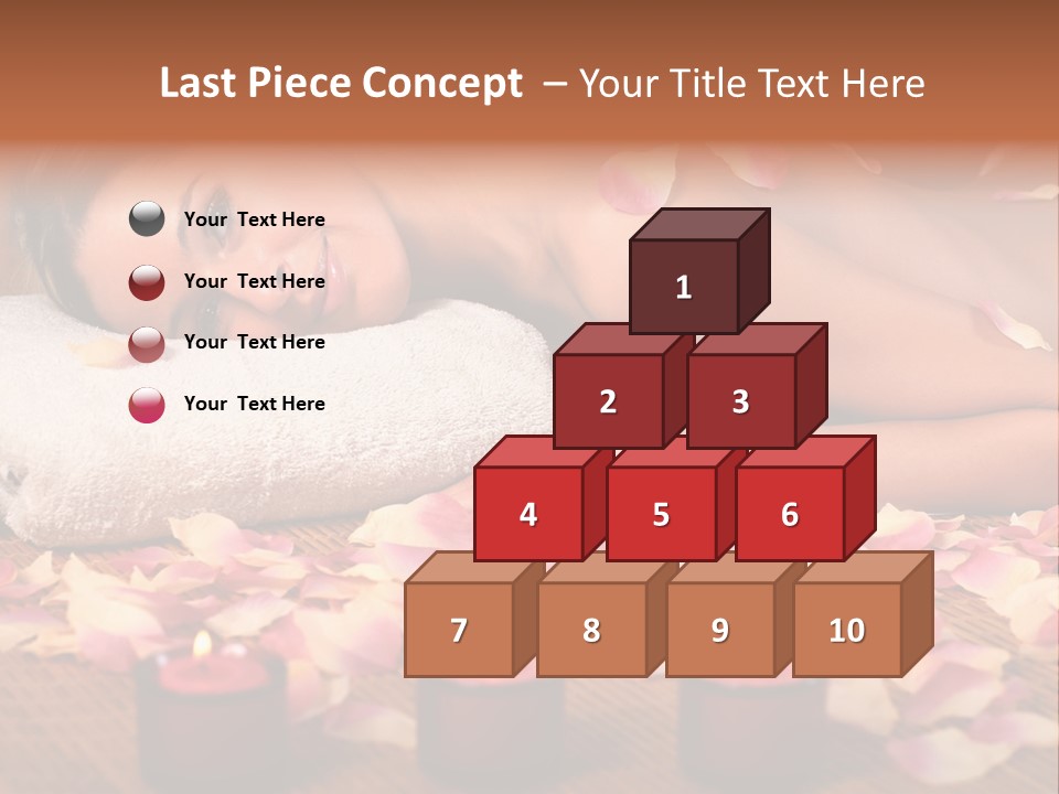 A Beautiful Woman Laying On A Towel Next To Candles PowerPoint Template