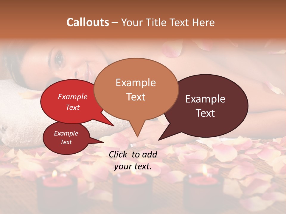 A Beautiful Woman Laying On A Towel Next To Candles PowerPoint Template