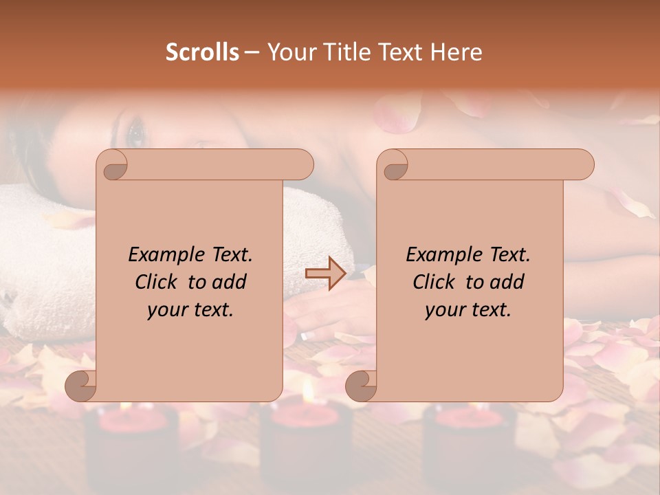 A Beautiful Woman Laying On A Towel Next To Candles PowerPoint Template