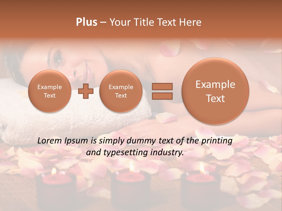 A Beautiful Woman Laying On A Towel Next To Candles PowerPoint Template