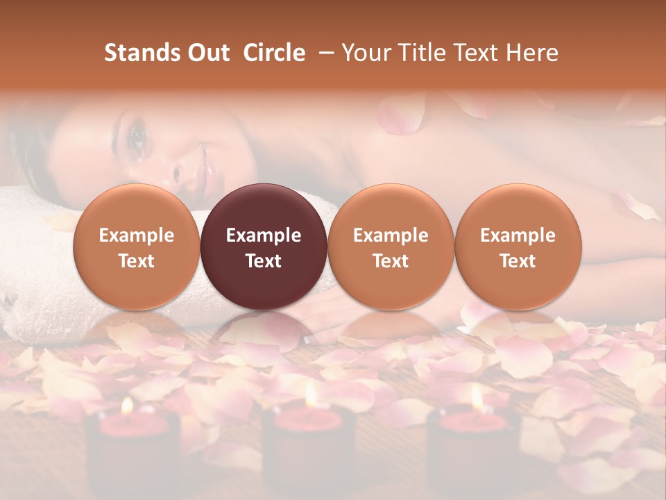 A Beautiful Woman Laying On A Towel Next To Candles PowerPoint Template