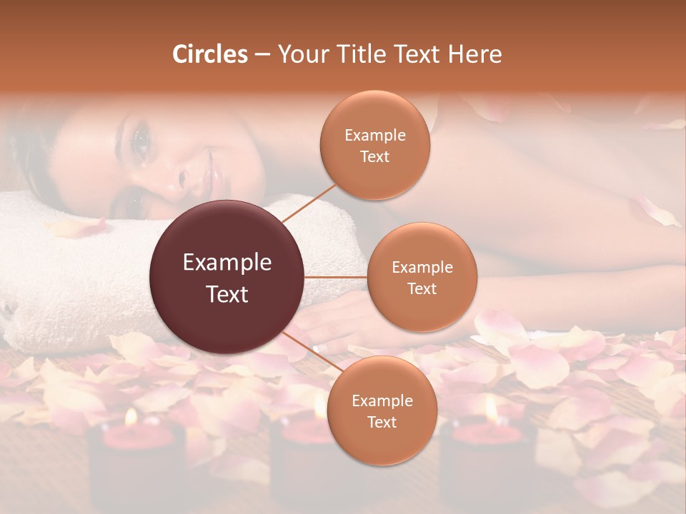 A Beautiful Woman Laying On A Towel Next To Candles PowerPoint Template