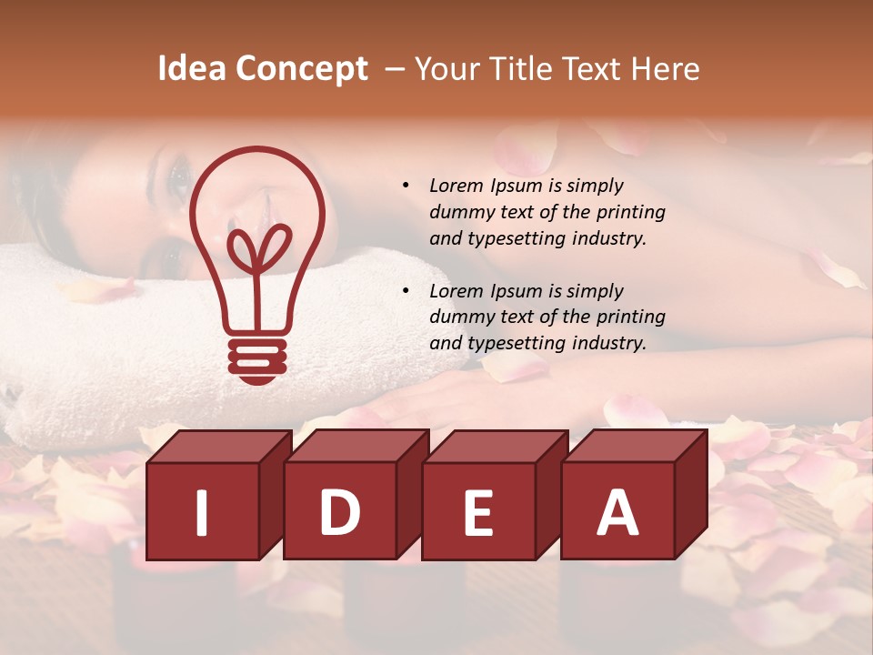 A Beautiful Woman Laying On A Towel Next To Candles PowerPoint Template