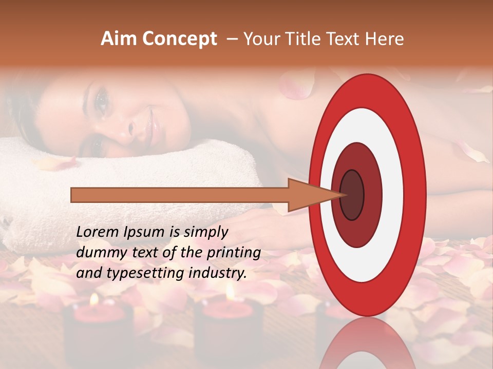 A Beautiful Woman Laying On A Towel Next To Candles PowerPoint Template