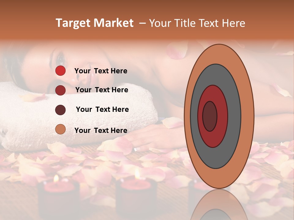 A Beautiful Woman Laying On A Towel Next To Candles PowerPoint Template