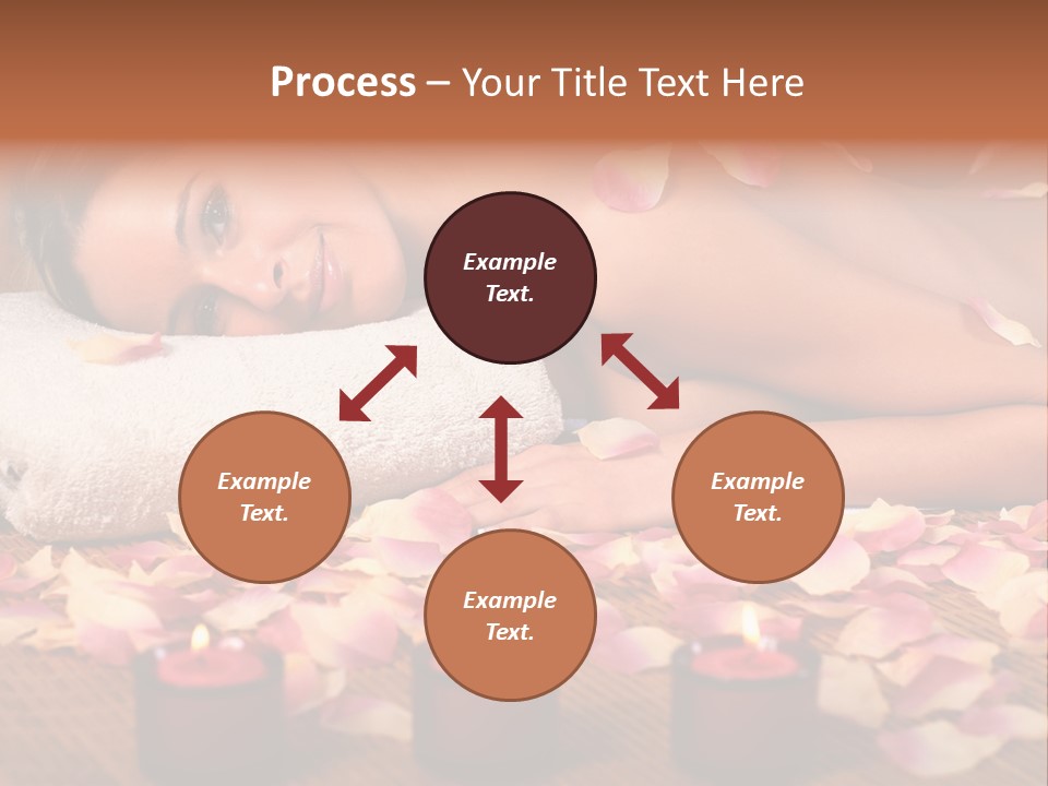 A Beautiful Woman Laying On A Towel Next To Candles PowerPoint Template