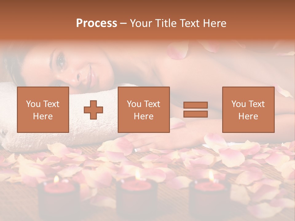 A Beautiful Woman Laying On A Towel Next To Candles PowerPoint Template