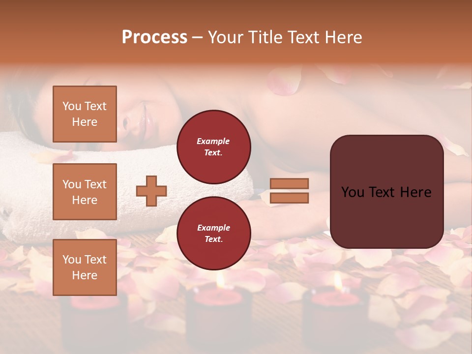 A Beautiful Woman Laying On A Towel Next To Candles PowerPoint Template